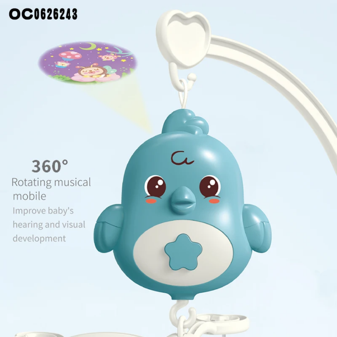 Cute Baby Crib Mobile with Music Star Projection Hanging Rotating Toys Baby Crib Toys 20 Lullabies Infant Bed Decoration for Baby Boys Girls