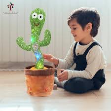 Interactive Dancing Cactus Toy for Babies & Toddlers (6–36 Months)  Talking, Singing & Recording Musical Plush Toy with LED Lights