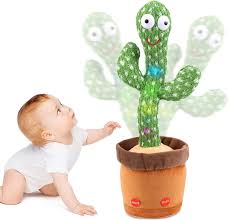 Interactive Dancing Cactus Toy for Babies & Toddlers (6–36 Months)  Talking, Singing & Recording Musical Plush Toy with LED Lights