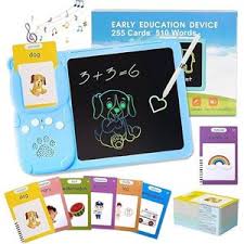 2 in 1 Kids Flash Card Learning Tablet for Toddlers (2–6 Years)  LCD Writing Board with Alphabet, Words & Puzzle Flash Cards