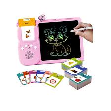 2 in 1 Kids Flash Card Learning Tablet for Toddlers (2–6 Years)  LCD Writing Board with Alphabet, Words & Puzzle Flash Cards