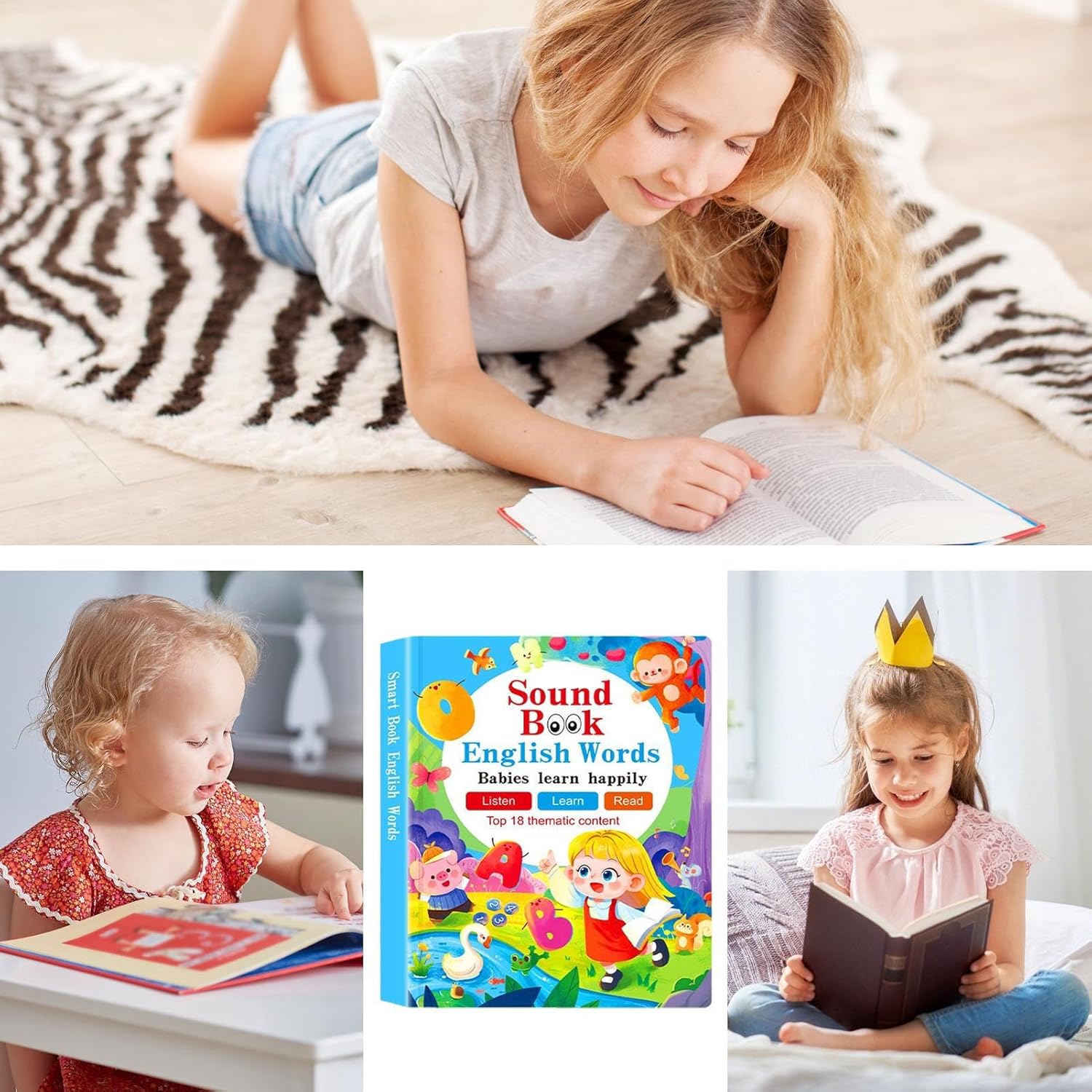 Interactive English Sound Book for Toddlers (1–4 Years)  Talking Learning Book with English Words, Sounds & Early Education Activities