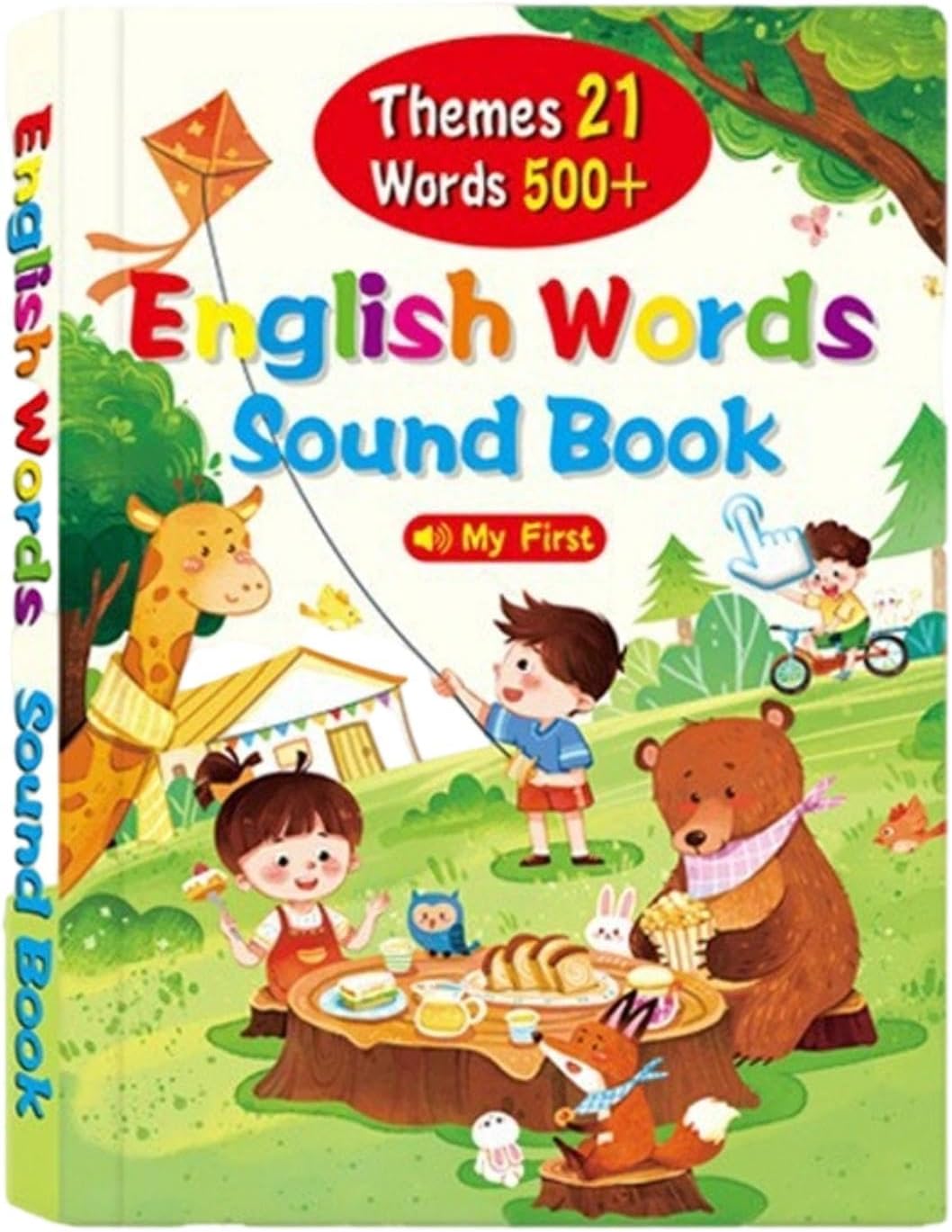 First English Words Sound Book Talking Book with 500+ Words 21 Themes USB Rechargeable Educational Toy for Kids 2-10 Years