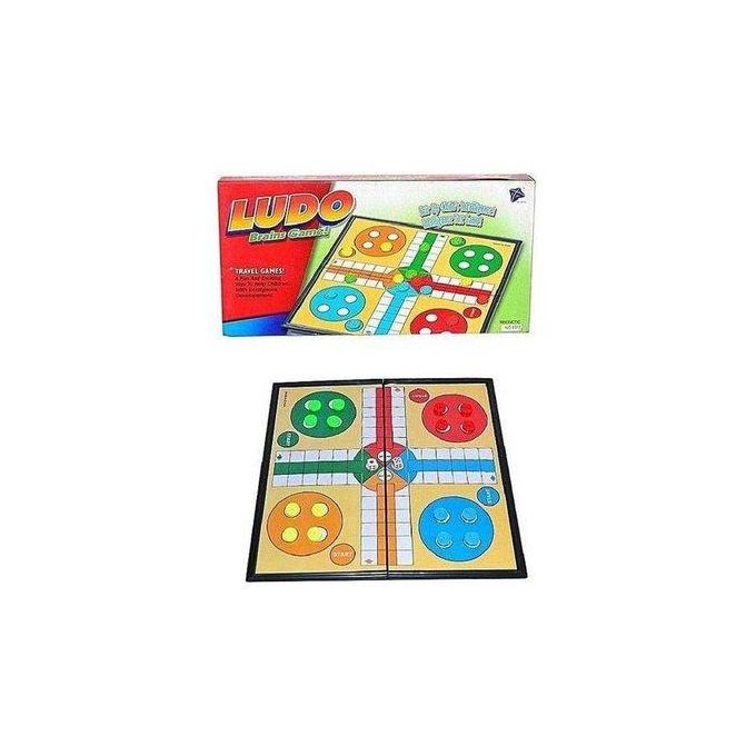 Classic Ludo Board Game for Kids & Adults, Portable Family Travel Game with Dice & Colorful Pieces - Small Size