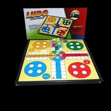 Classic Ludo Board Game for Kids & Adults, Portable Family Travel Game with Dice & Colorful Pieces - Small Size