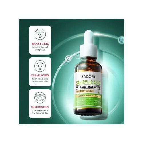 Sadoer 2 in 1 Niacinamide Brightening Essence & Salicylic Acid Acne Treatment Dual Skincare Set for Freckles, Oil Control, Blackhead Removal & Youthful Glow