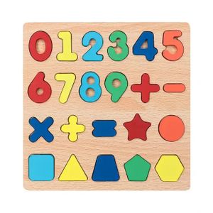 6-in-1 Wooden Educational Puzzle Boards for Kids – Colorful Uppercase & Lowercase Alphabet, Numbers 0–20, Math Symbols, Shapes & Cognitive Montessori Learning Toys – Early Literacy And Numeracy