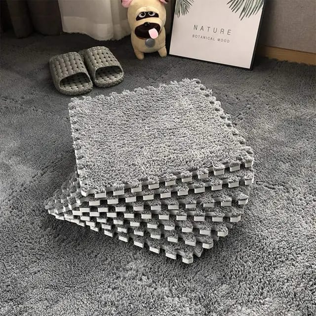 NEW PRODUCT ALERT! Plush foam interlocking floor mats Interlocking design for easy assembly Suitable for indoor spaces like playrooms, gyms, living rooms and workshops Provides cushioning and comfort