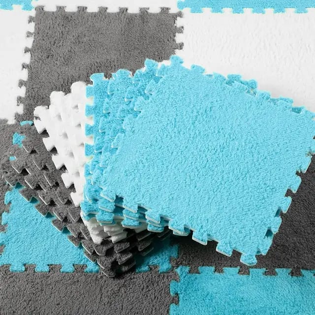 NEW PRODUCT ALERT! Plush foam interlocking floor mats Interlocking design for easy assembly Suitable for indoor spaces like playrooms, gyms, living rooms and workshops Provides cushioning and comfort