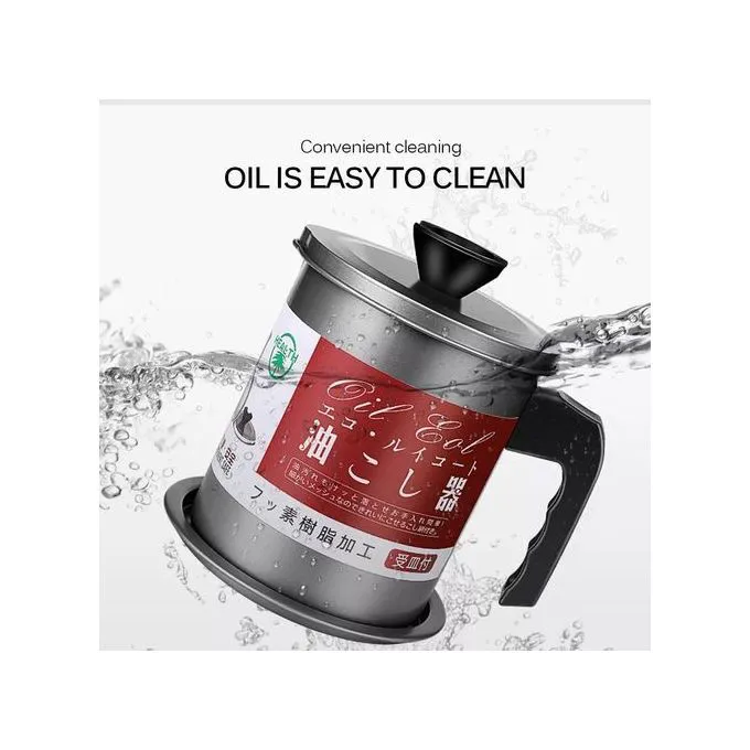 Stainless Steel Oil Filter 1.7L Leak Proof  Oil Sieve Container Jar The pot body is made of cold rolled sheet, this special material is resistant to corrosion and high temperatures Non slip and easy t