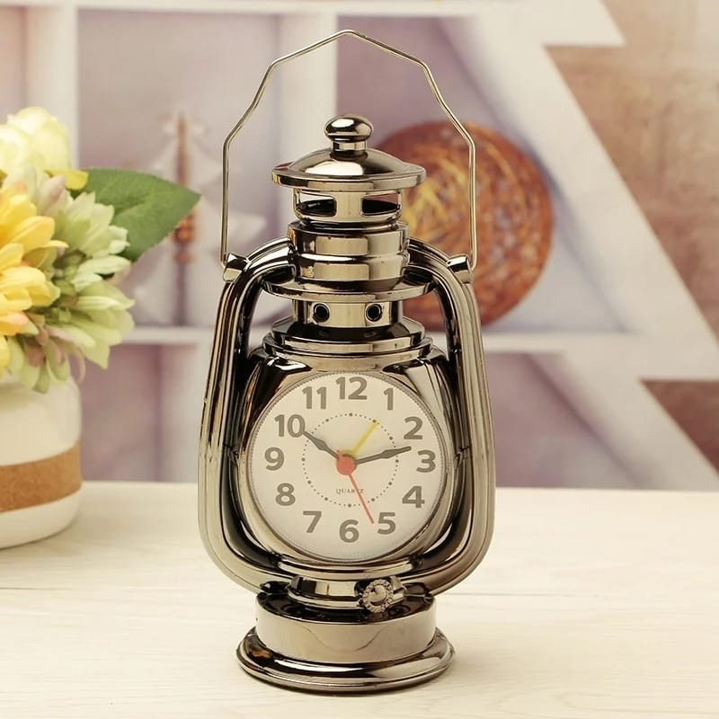 Vintage retro oil lamp alarm clock Vintage Alarm Clock Retro Oil Lamp Alarm Clock Watch Table Kerosene Light Clock Living Room Decor Articles Office Craft Ornament
