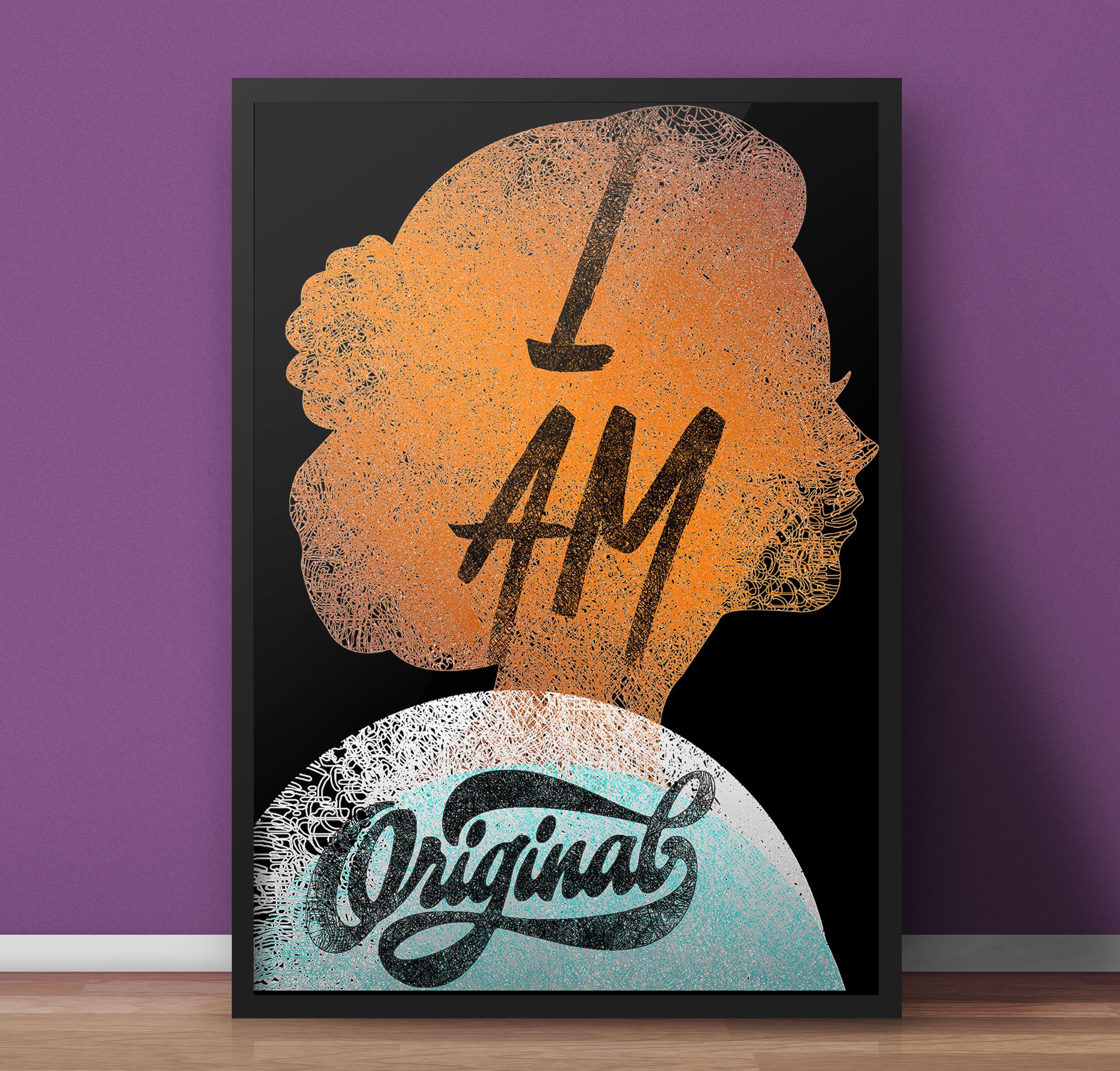 I am Original Home Decor, Office Decor, Typographic decor Themed Artwork for Creative Persons