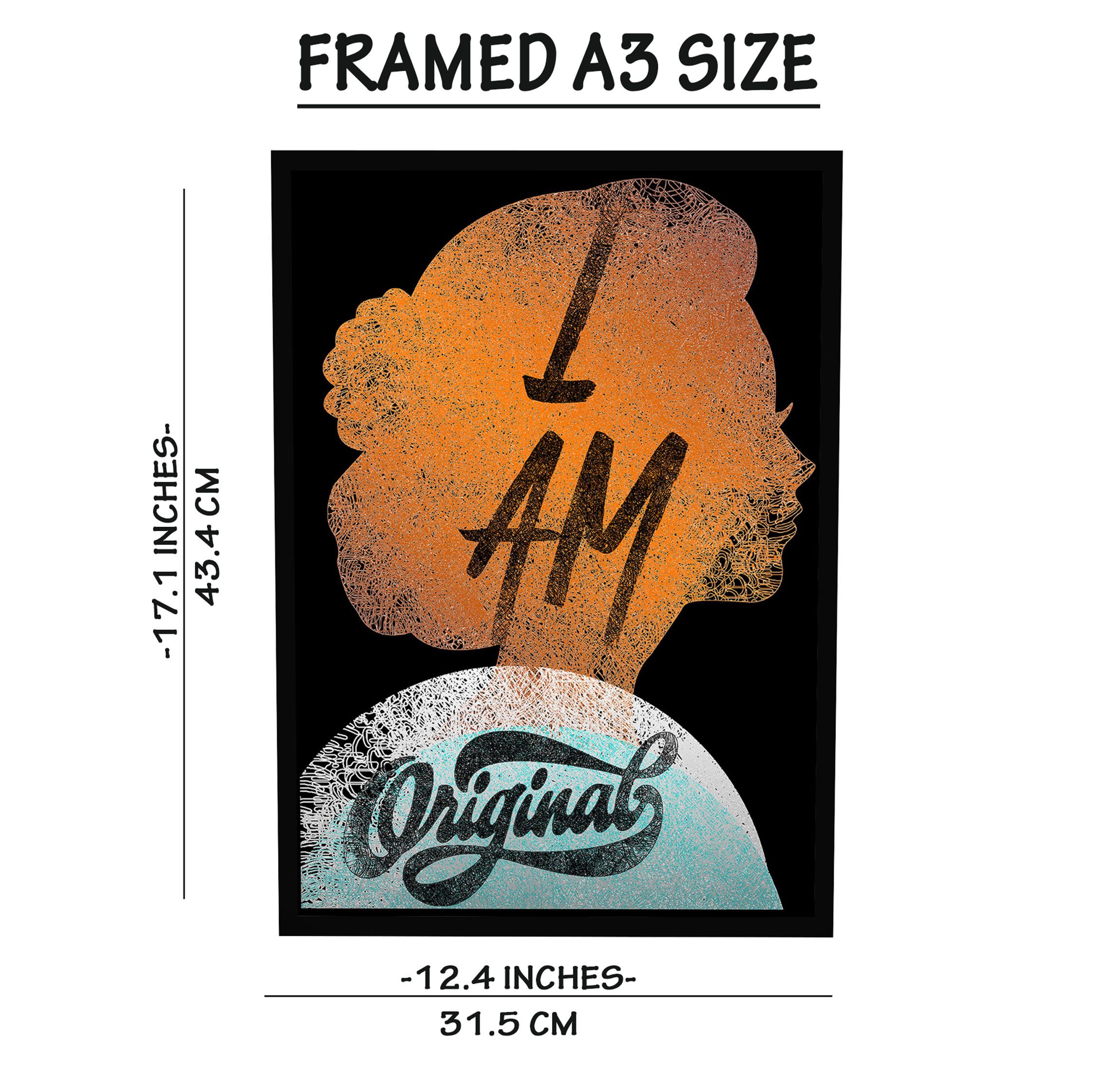 I am Original Home Decor, Office Decor, Typographic decor Themed Artwork for Creative Persons