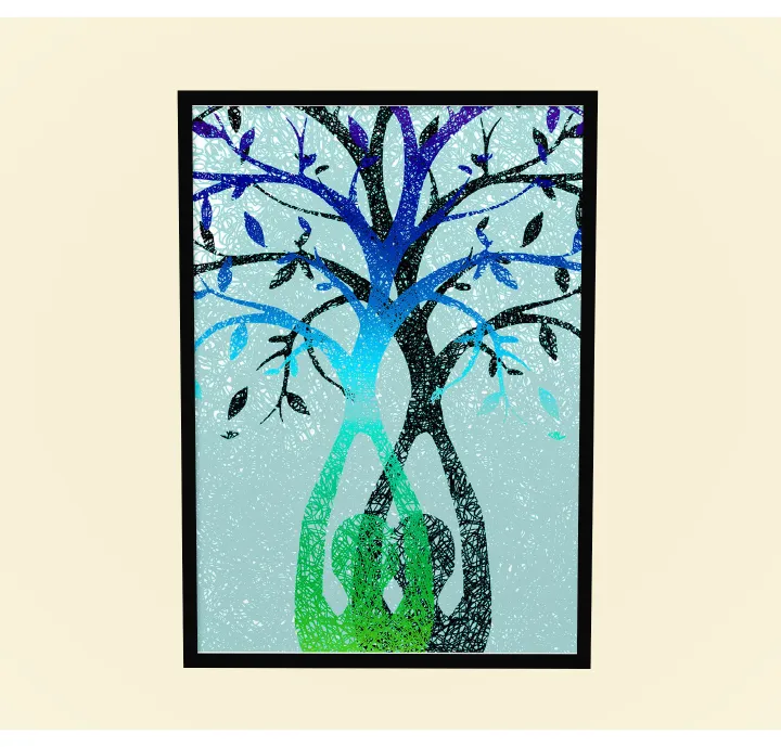 Yoga Tree of Life Wall Decor Framed A3 all Art Poster Framed Black Poster A4 Size Quote Never Give up