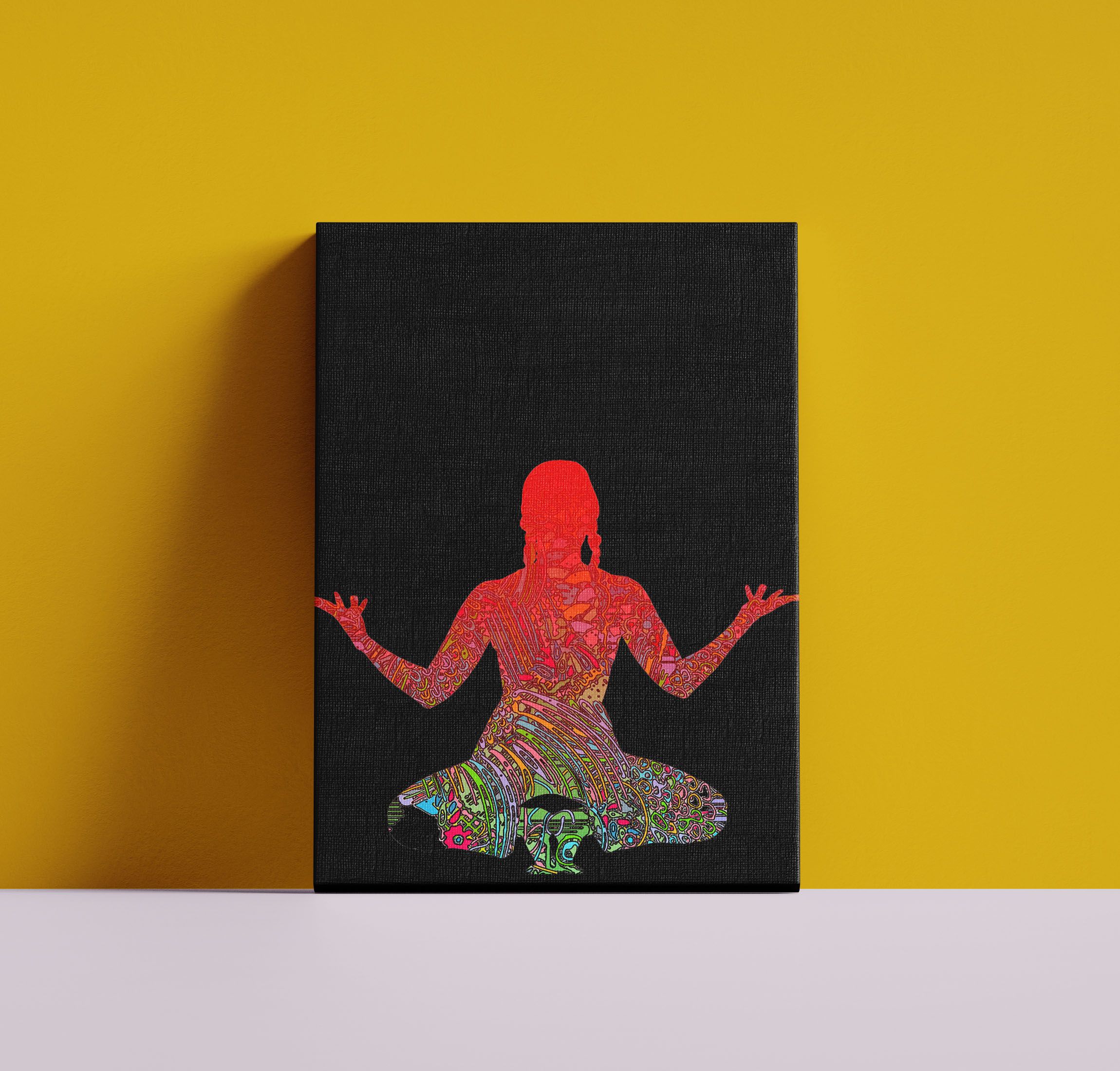 Yoga Lover canvas Be Amazing, Be Wild Printed Canvas, Stretched on Framed, Ready to Hang Artwork, Canvas Poser for Home Decoration- Living Room, Dining Room, Bedroom, Front Porch, Waterproof Canvas