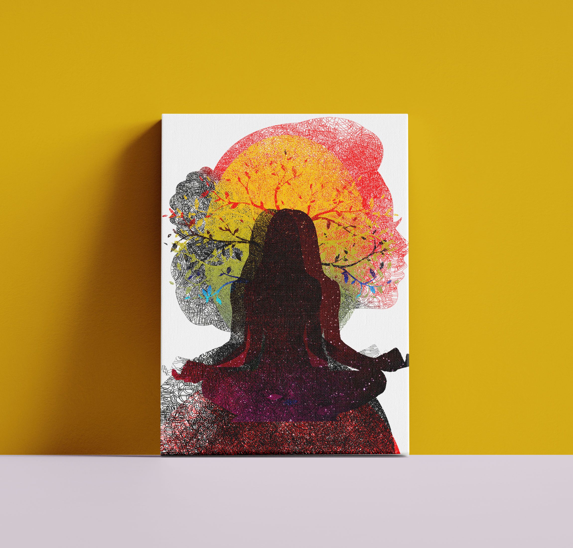Yoga Lover canvas Be Amazing, Be Wild Printed Canvas, Stretched on Framed, Ready to Hang Artwork, Canvas Poser for Home Decoration- Living Room, Dining Room, Bedroom, Front Porch, Waterproof Canvas