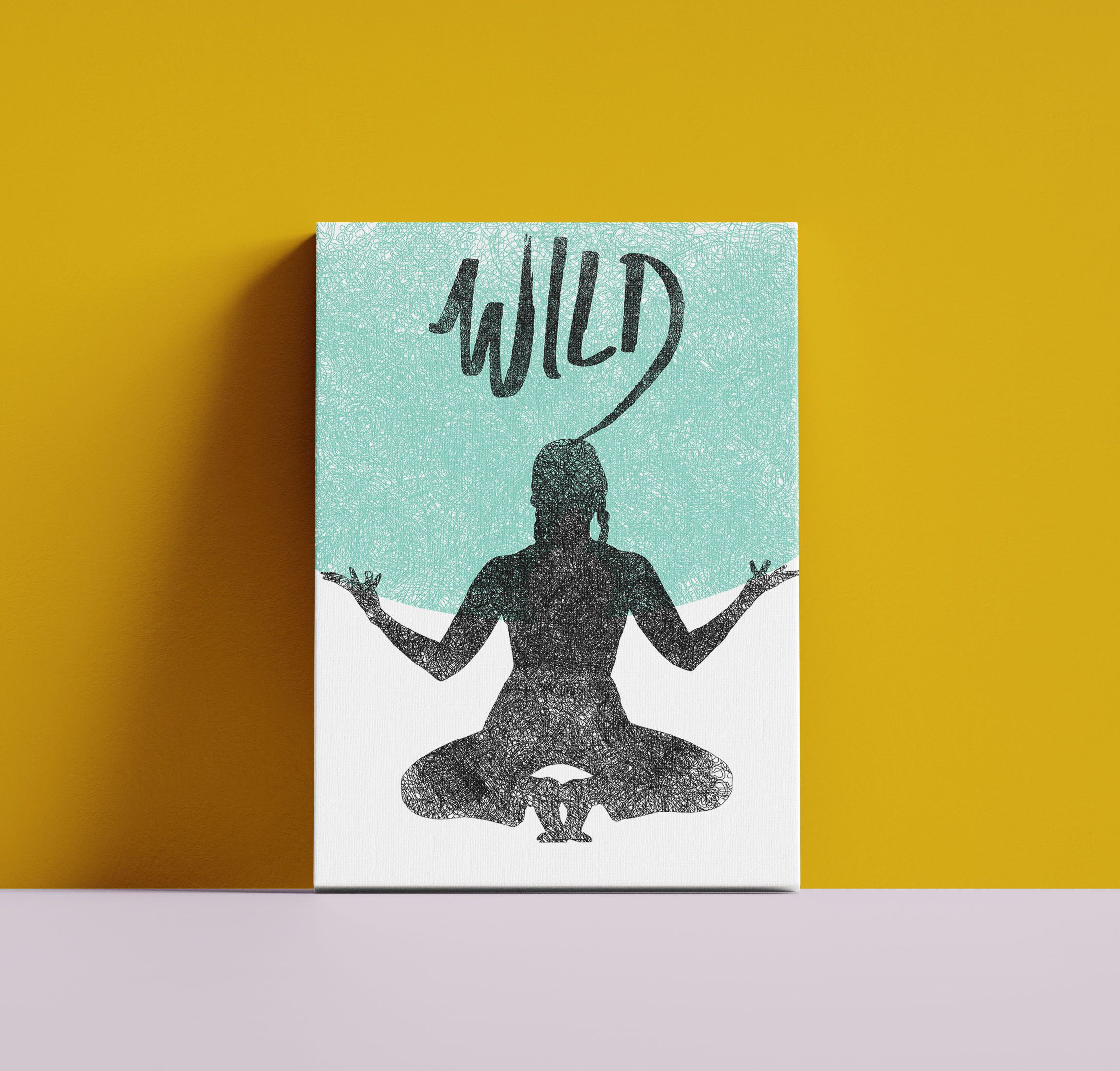 Yoga Lover canvas Be Amazing, Be Wild Printed Canvas, Stretched on Framed, Ready to Hang Artwork, Canvas Poser for Home Decoration- Living Room, Dining Room, Bedroom, Front Porch, Waterproof Canvas