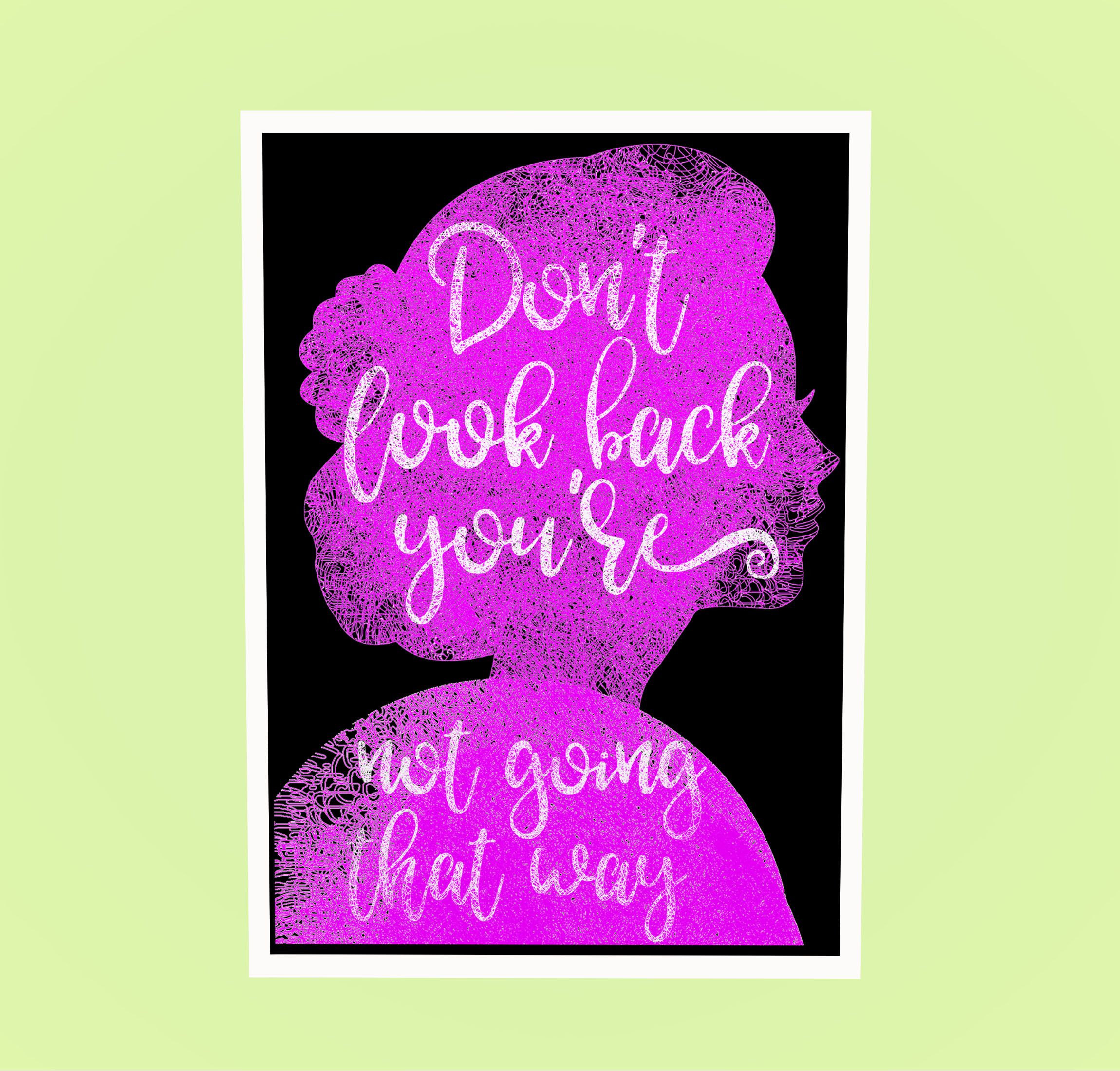 African Portrait Artwork Black Woman Inspirational Print Bathroom Decor Motivational Quotes Painting for Living Room Wall Art Framed A3Size Medium Framed A4 Size Poster Ready to Hang Purple Artwork