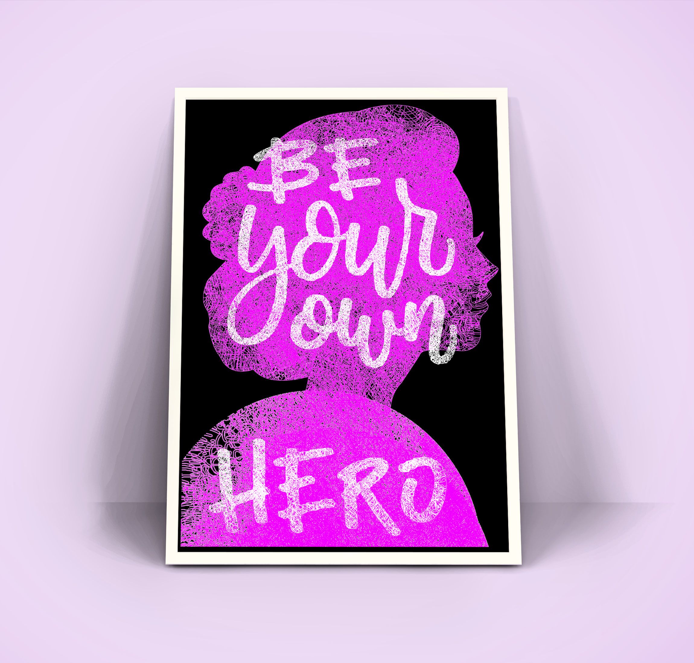 African Portrait Artwork Black Woman Inspirational Print Bathroom Decor Motivational Quotes Painting for Living Room Wall Art Framed A3Size Medium Framed A4 Size Poster Ready to Hang Purple Artwork