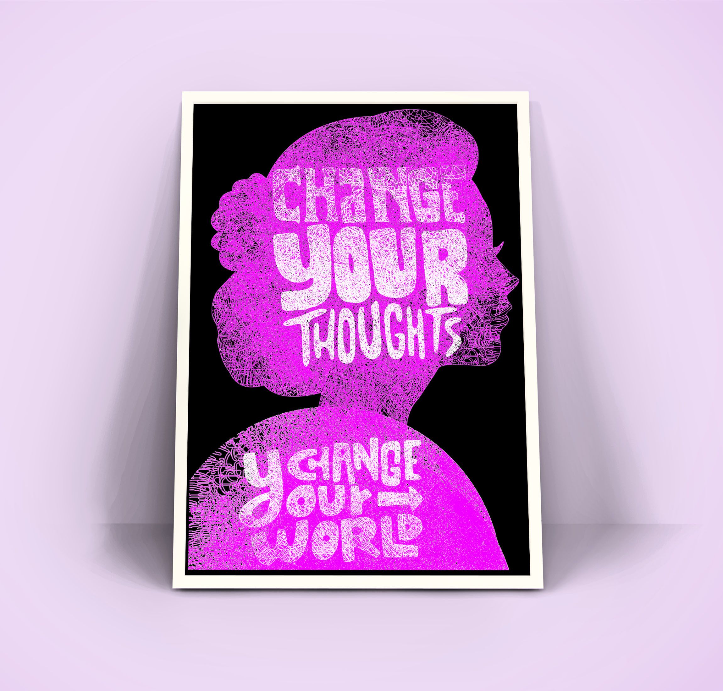 African Portrait Artwork Black Woman Inspirational Print Bathroom Decor Motivational Quotes Painting for Living Room Wall Art Framed A3Size Medium Framed A4 Size Poster Ready to Hang Purple Artwork
