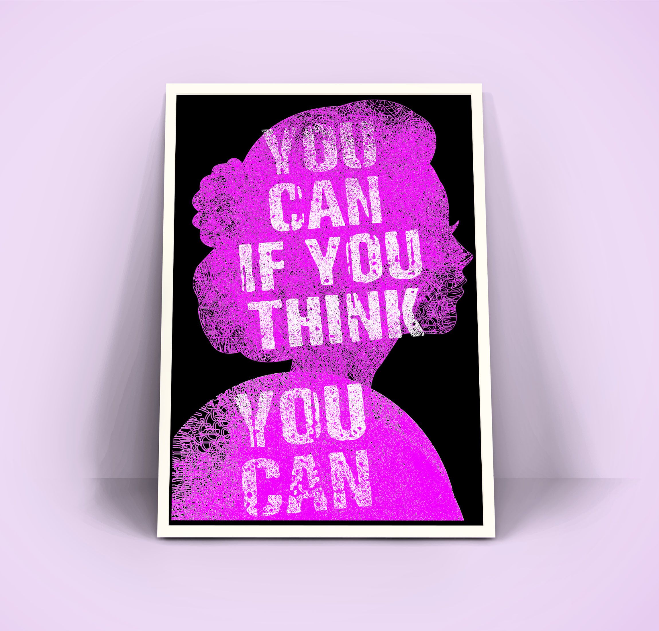 African Portrait Artwork Black Woman Inspirational Print Bathroom Decor Motivational Quotes Painting for Living Room Wall Art Framed A3Size Medium Framed A4 Size Poster Ready to Hang Purple Artwork