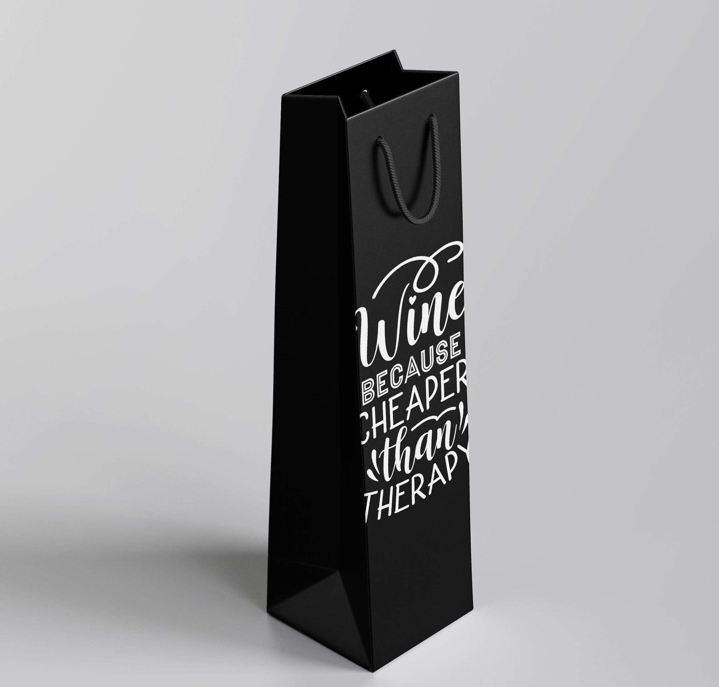 Black Kraft Wine Paper Favor Bag with Rope Handle for Halloween Birthday wedding Wine Bags Kraft Bags, for Wine Spirits Wine Gift Bag for Wine Bottle Wedding Thank You Gift Bag Reusable/Recycle Bag