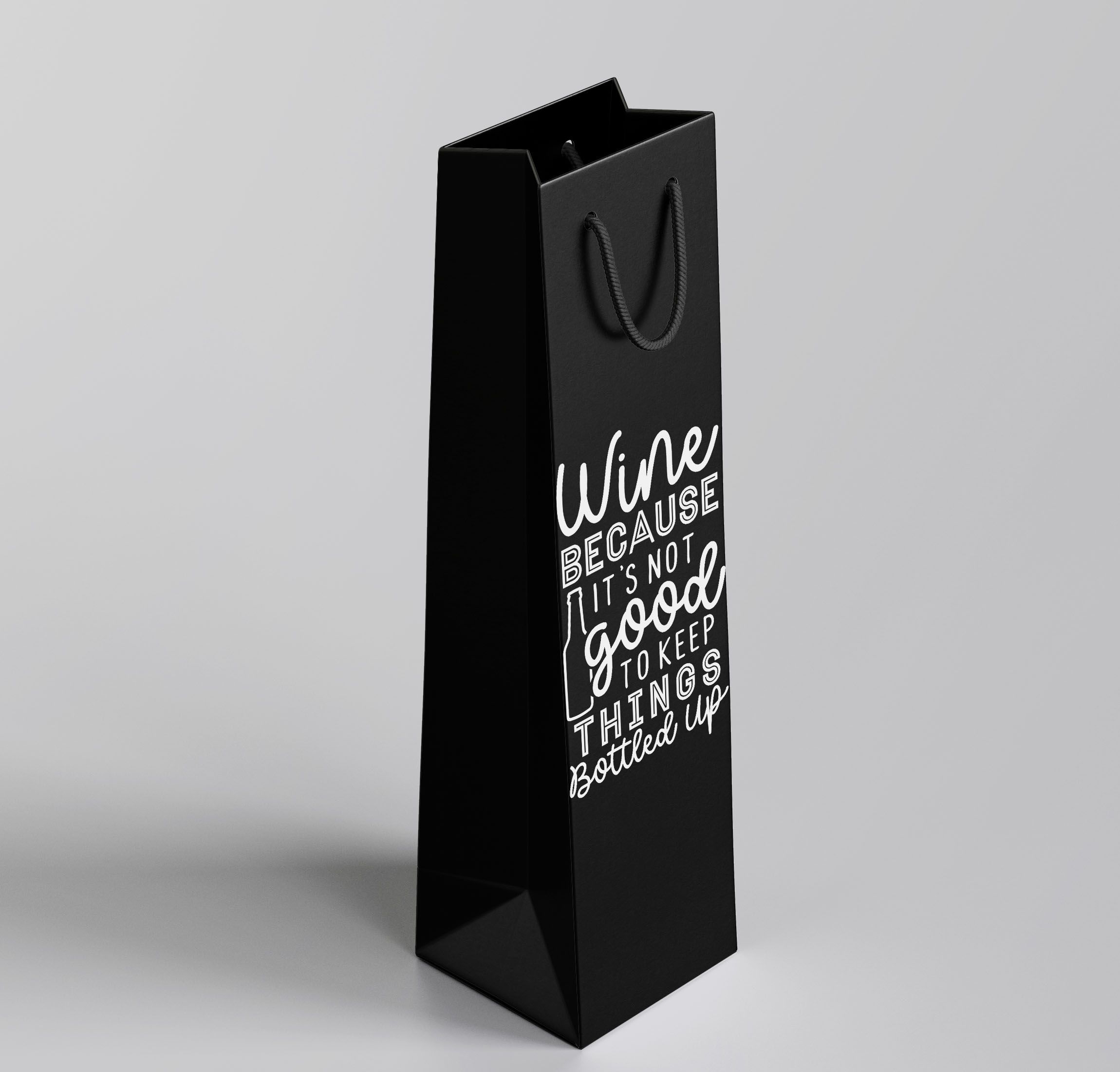Black Kraft Wine Paper Favor Bag with Rope Handle for Halloween Birthday wedding Wine Bags Kraft Bags, for Wine Spirits Wine Gift Bag for Wine Bottle Wedding Thank You Gift Bag Reusable/Recycle Bag