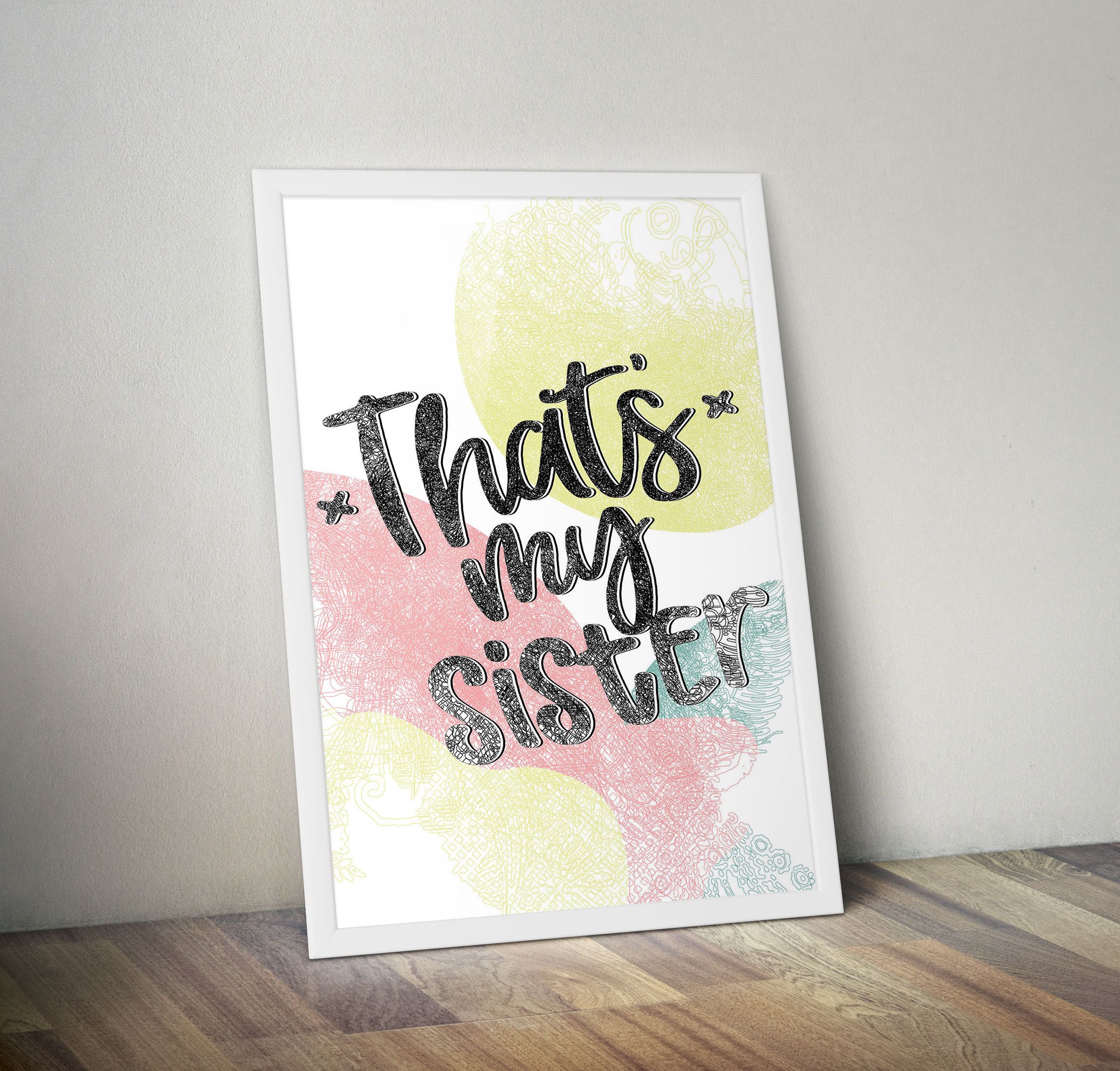 Happy Birthday Wall Art Birthday Wall Decoration Watercolor Happy Birthday Lets do This Girls, Proud Mom, I love my Boys, Slay, I love my Wife, That's my sister, Trust Yourself< Ready To Hang Large a3