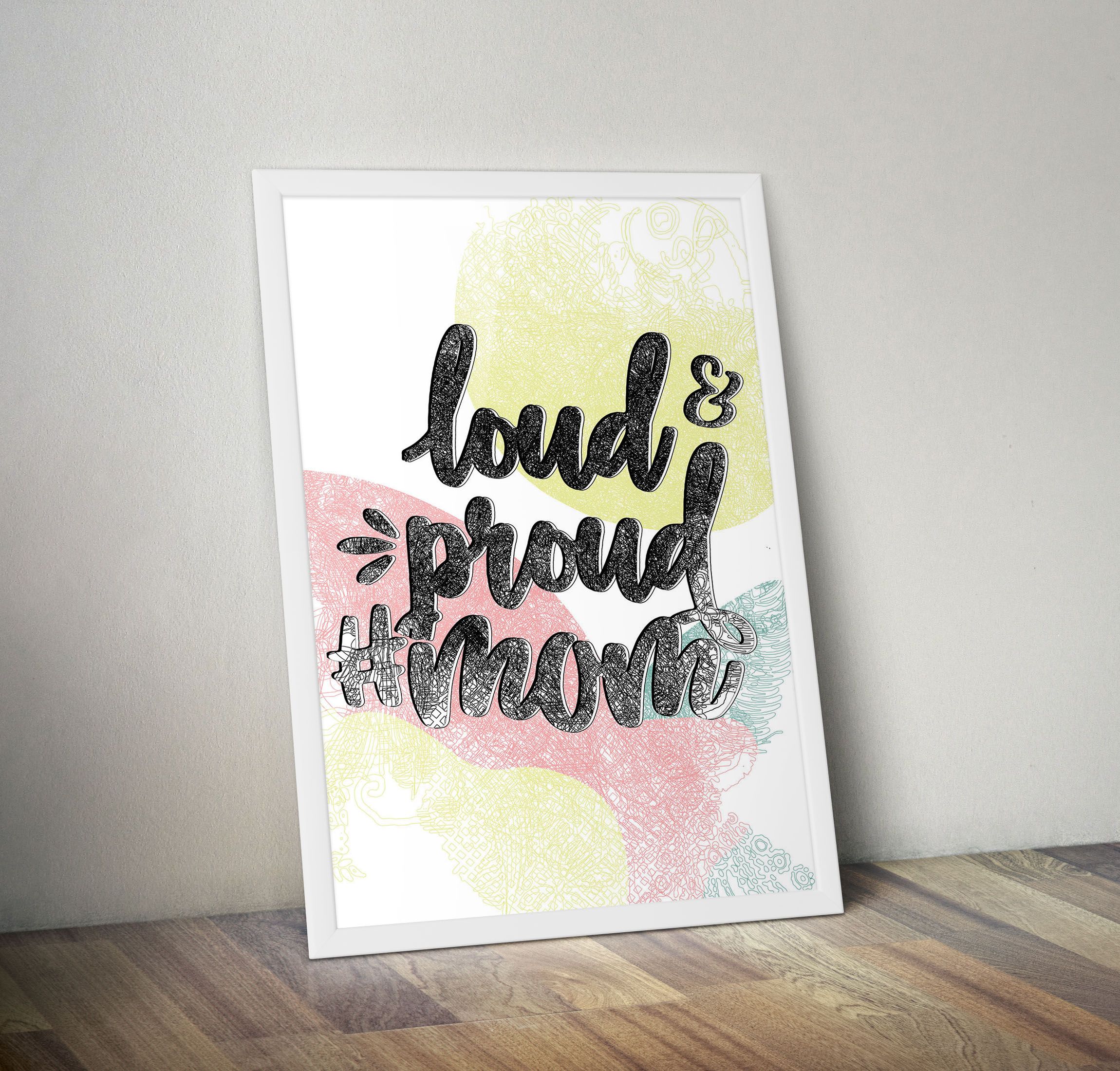 Happy Birthday Wall Art Birthday Wall Decoration Watercolor Happy Birthday Lets do This Girls, Proud Mom, I love my Boys, Slay, I love my Wife, That's my sister, Trust Yourself< Ready To Hang Large a3