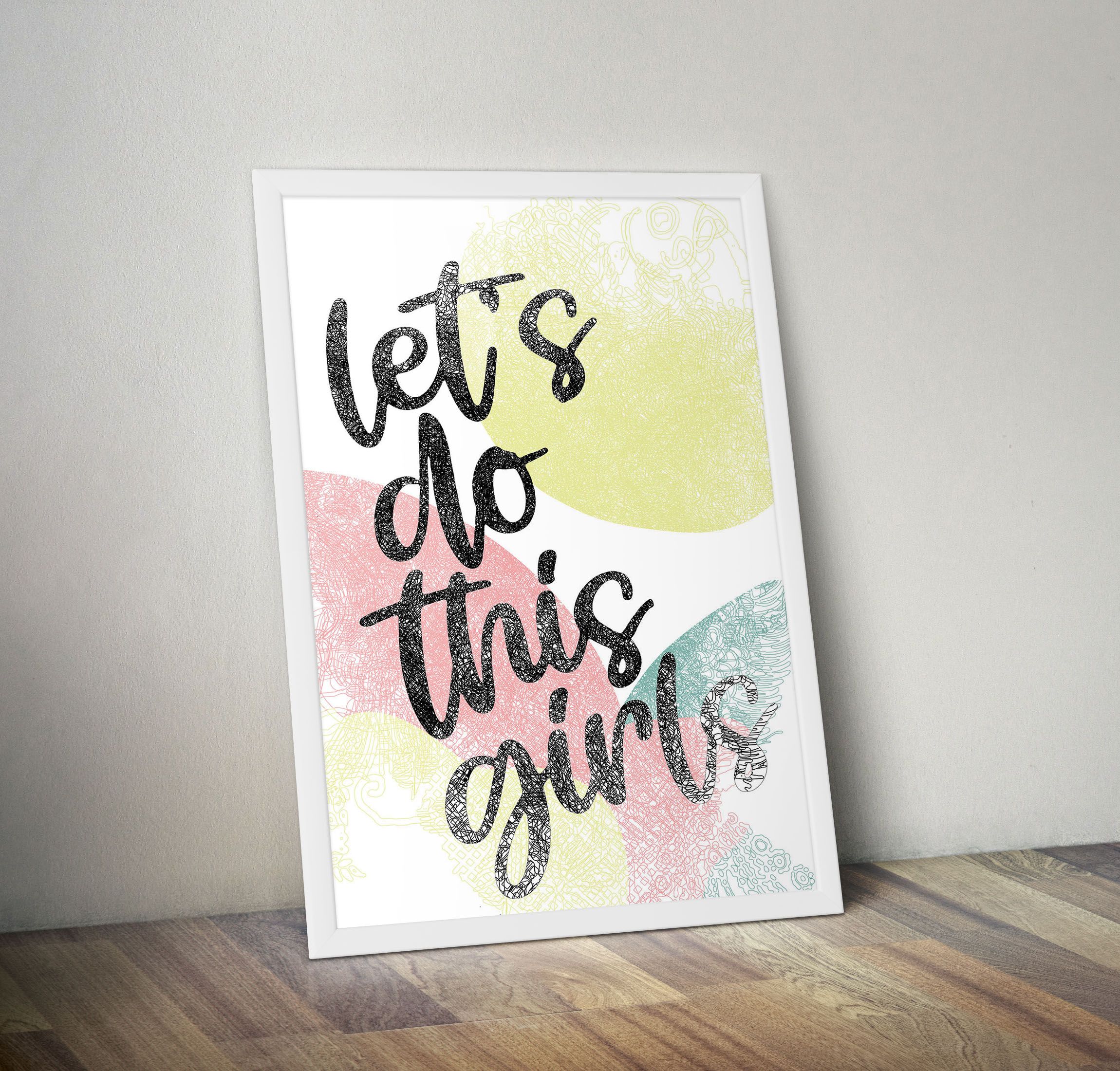Happy Birthday Wall Art Birthday Wall Decoration Watercolor Happy Birthday Lets do This Girls, Proud Mom, I love my Boys, Slay, I love my Wife, That's my sister, Trust Yourself< Ready To Hang Large a3