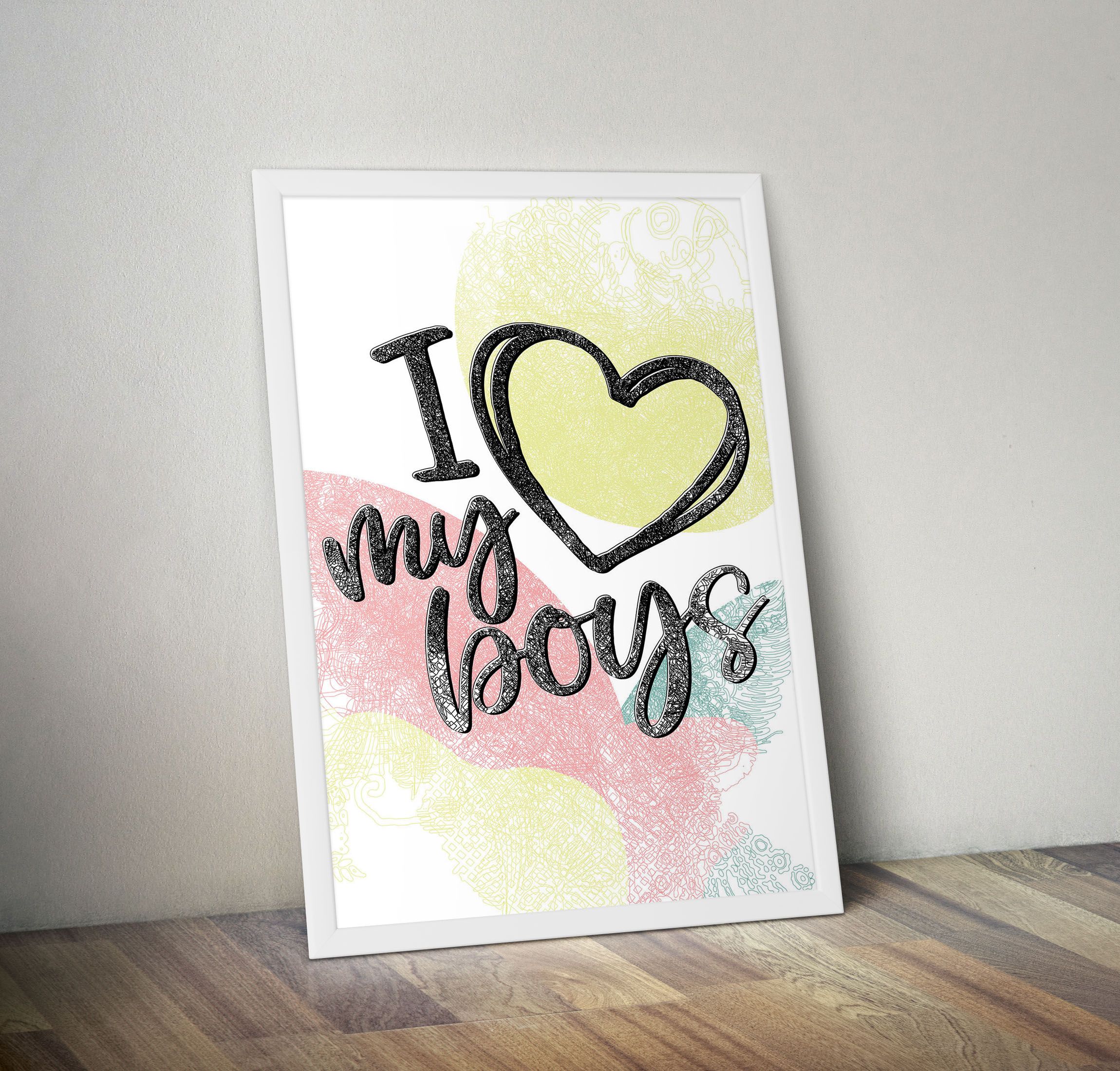 Happy Birthday Wall Art Birthday Wall Decoration Watercolor Happy Birthday Lets do This Girls, Proud Mom, I love my Boys, Slay, I love my Wife, That's my sister, Trust Yourself< Ready To Hang Large a3