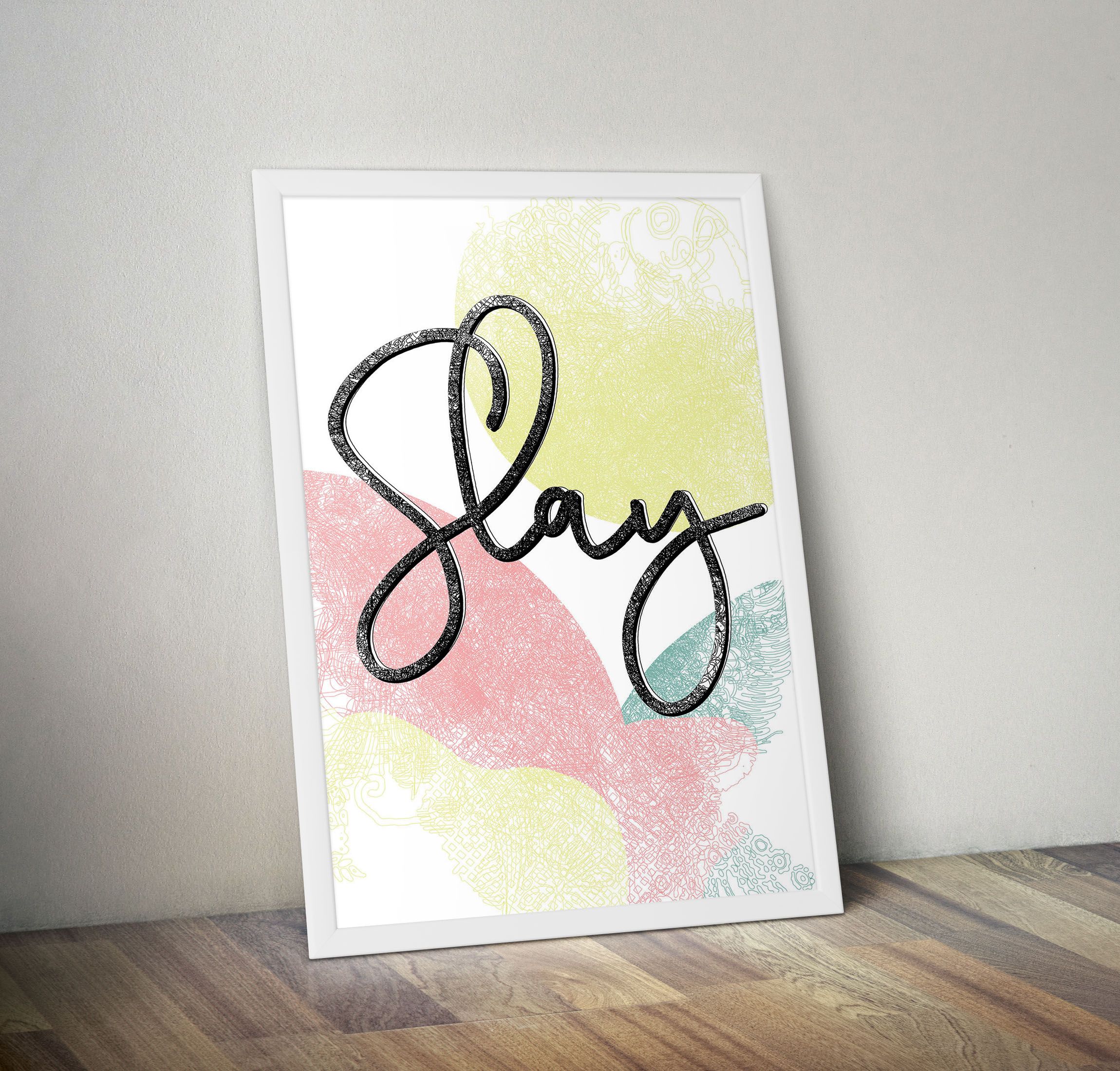 Happy Birthday Wall Art Birthday Wall Decoration Watercolor Happy Birthday Lets do This Girls, Proud Mom, I love my Boys, Slay, I love my Wife, That's my sister, Trust Yourself< Ready To Hang Large a3