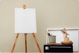 Blank Artist Canvas Art Board Stretched on Frame White Extra Large A2 Size (15.6 x 21.15 inches) smooth even Surface Board(Unprmesd Stretched on Wooden Frame No Warping- Acrylics, Oils, Ink, Charcoal
