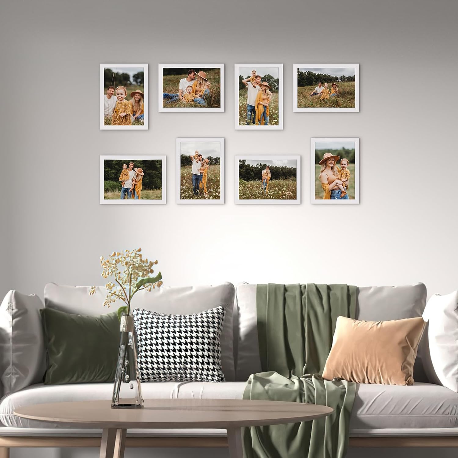 Elegant White Picture Frames – Solid Wood, Glass Front, Hanging Hardware Included (A3, A4, A5)