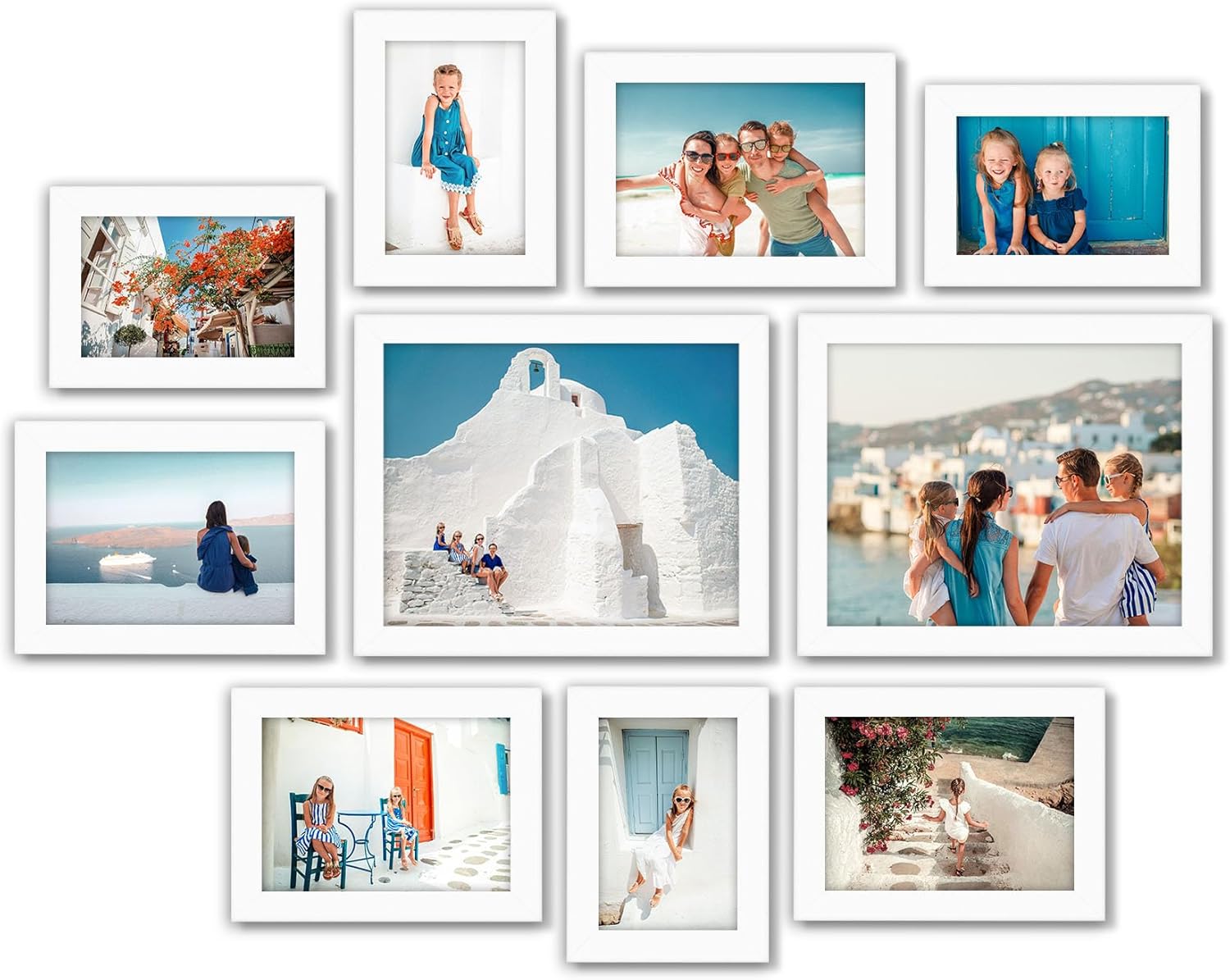 Elegant White Picture Frames – Solid Wood, Glass Front, Hanging Hardware Included (A3, A4, A5)