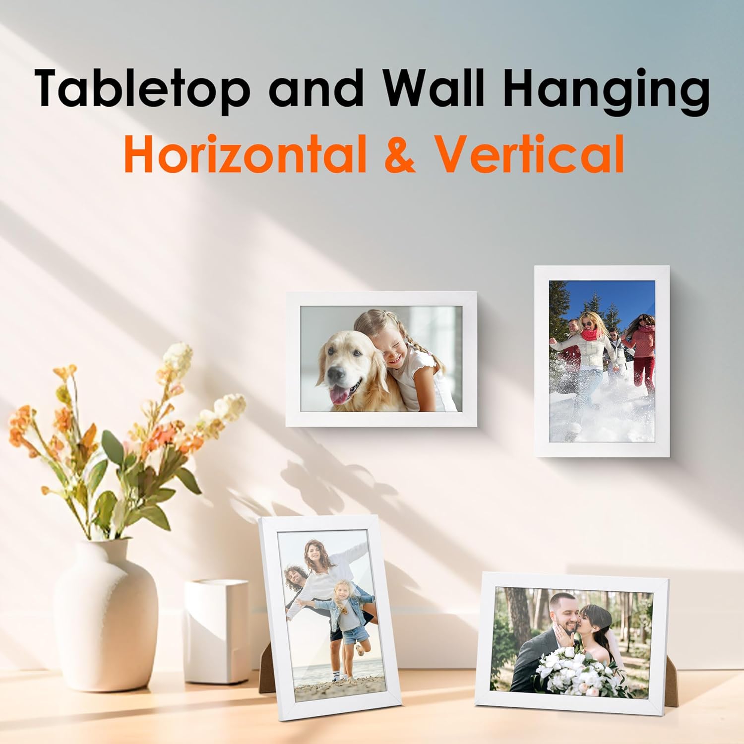 Elegant White Picture Frames – Solid Wood, Glass Front, Hanging Hardware Included (A3, A4, A5)
