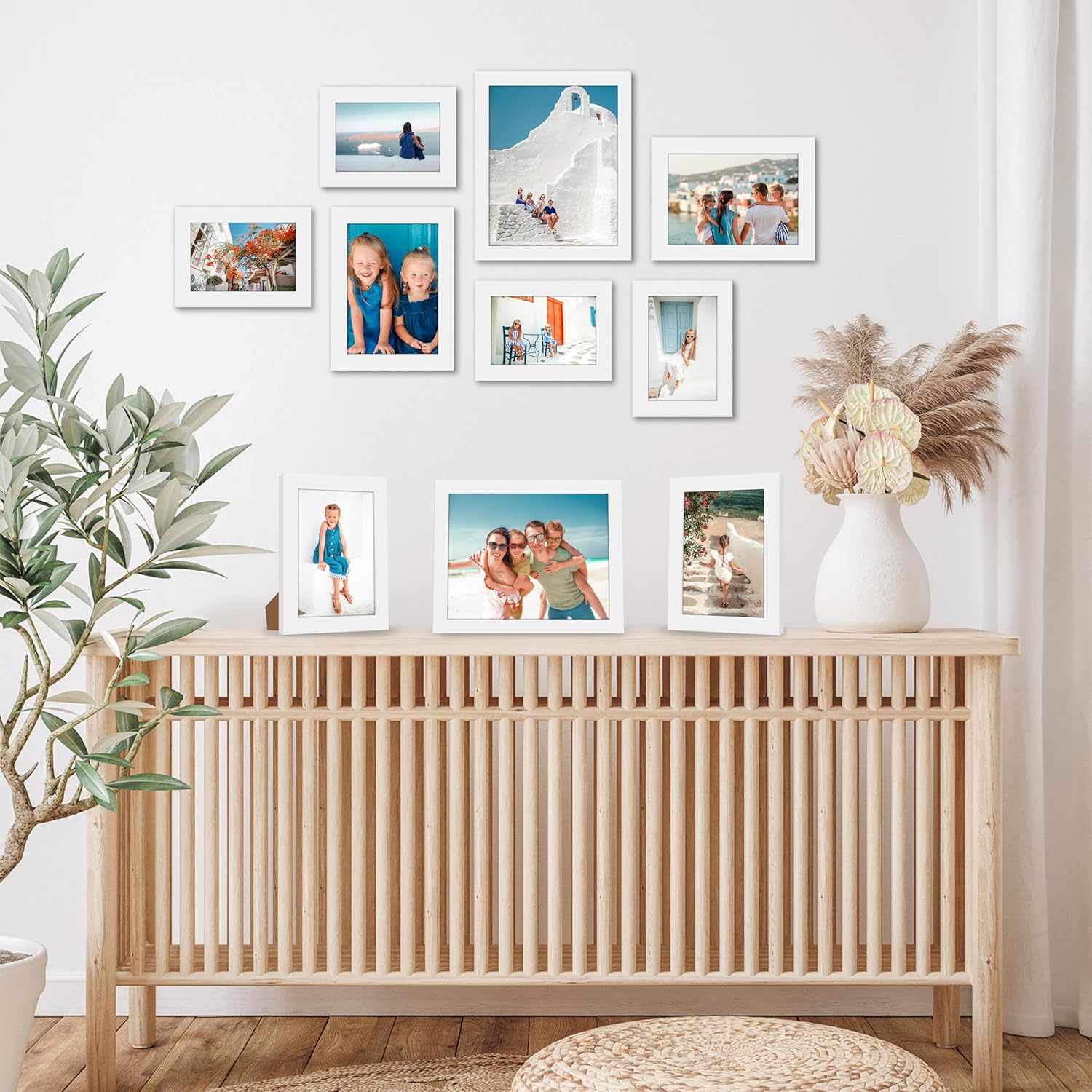 Elegant White Picture Frames – Solid Wood, Glass Front, Hanging Hardware Included (A3, A4, A5)