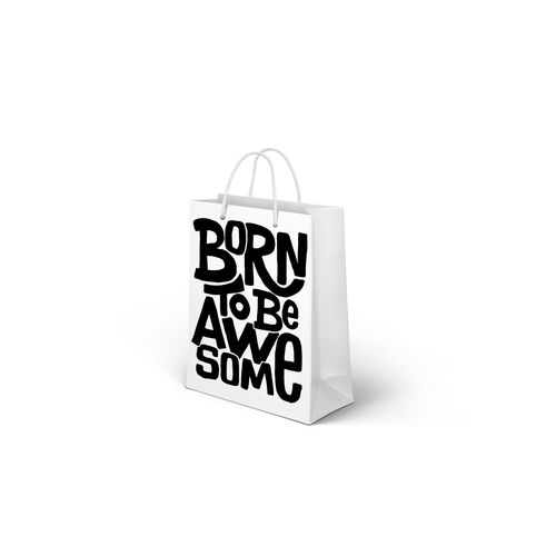 Branded Gifting Bag, White Paper Bag With Handle- Family Anniversary, Mothers Day, Fathers Day, Birthday Gifting, Best Teacher, Born to Be Awesome, Get Well Soon, Be Happy, Best Mom Ever, Love my Dad