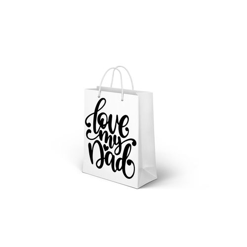 Branded Gifting Bag, White Paper Bag With Handle- Family Anniversary, Mothers Day, Fathers Day, Birthday Gifting, Best Teacher, Born to Be Awesome, Get Well Soon, Be Happy, Best Mom Ever, Love my Dad