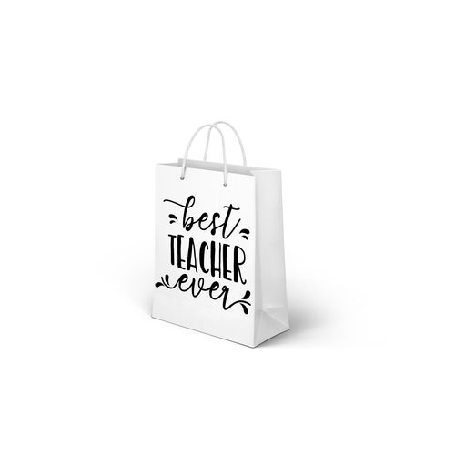 Branded Gifting Bag, White Paper Bag With Handle- Family Anniversary, Mothers Day, Fathers Day, Birthday Gifting, Best Teacher, Born to Be Awesome, Get Well Soon, Be Happy, Best Mom Ever, Love my Dad