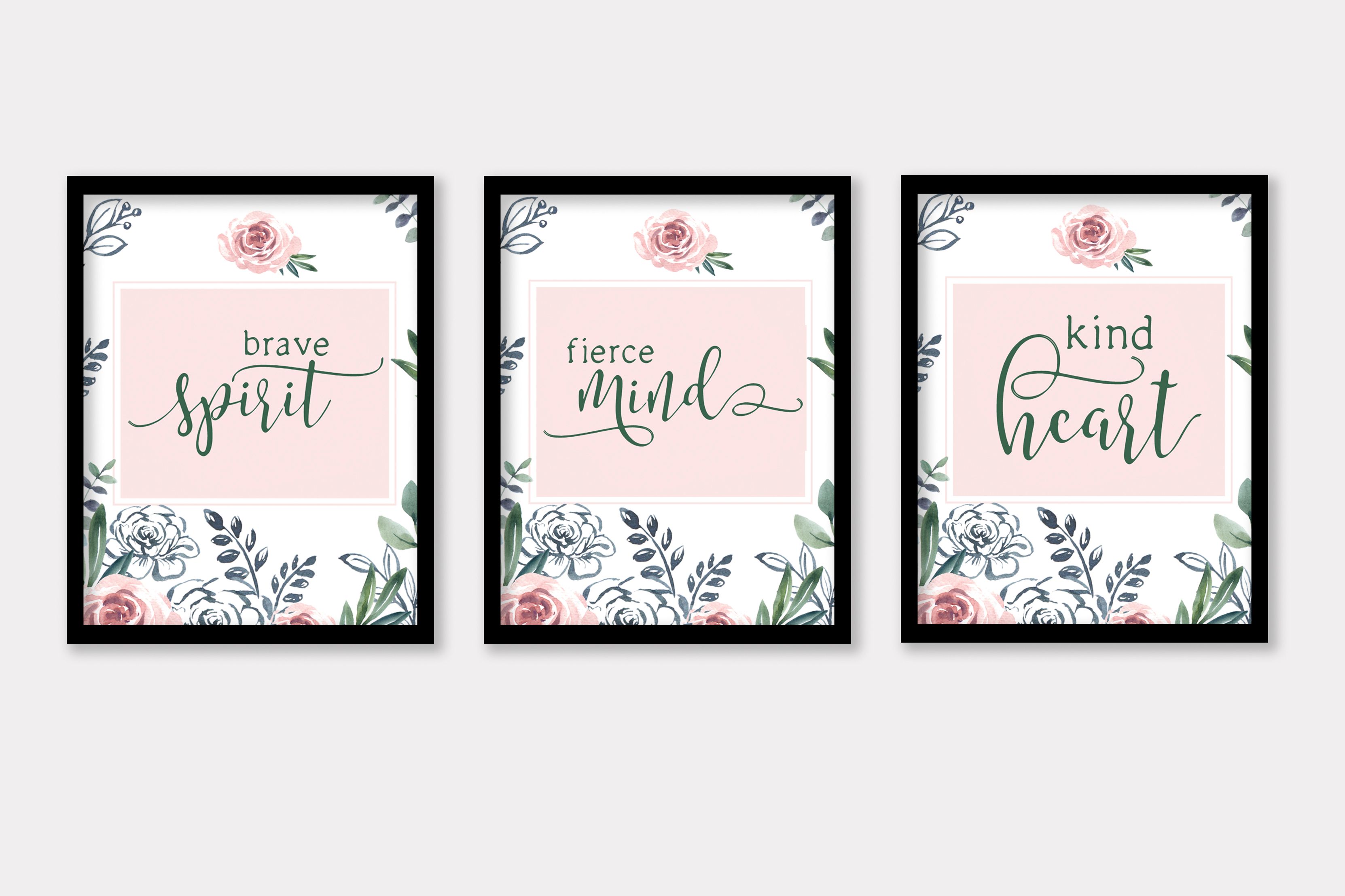 3 Piece Inspirational Wall Art, Set of 3 Quote,Inspirational Quotes Framed Wall Art, Motivational Quotes Posters 3 Pack- Set of 3 Motivational Quotes Lettering Framed Art Prints Painting with Glass