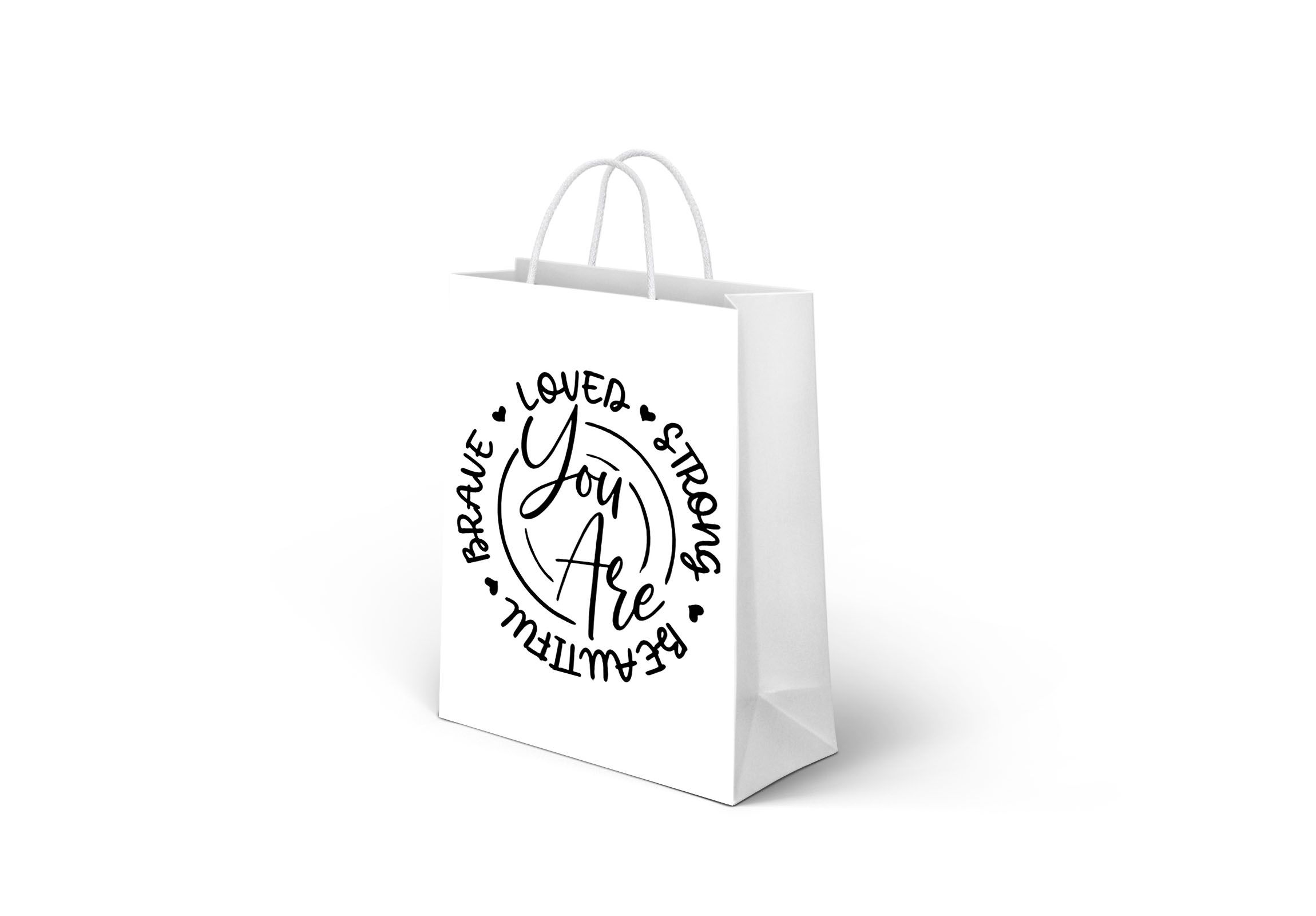 White Branded Gift Bags Small Personalized Favor Party  Bags With Handle-Personalized White Paper Gift Bags with Inspirational Tags – Elegant Reusable Bags – Custom Branded Packaging for Gifts