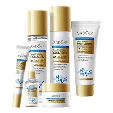 3X Collagen Skin Care Set -  Cleanser Toner Eye Cream Emulsion Face Cream Serum