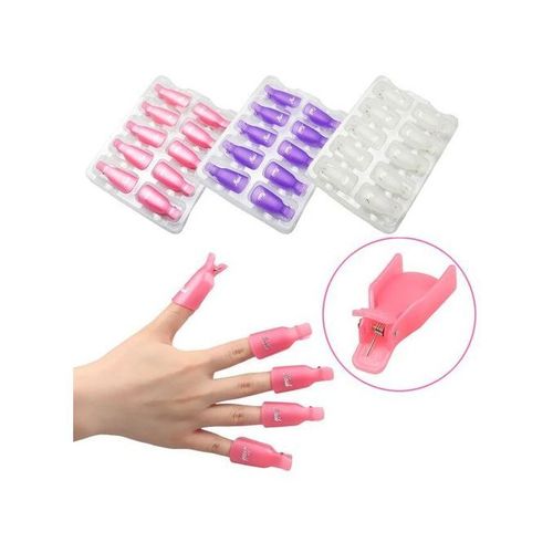 10 Pcs Plastic Acrylic Nail Art Soak Off Cap Clip UV Gel Polish Remover Wrap