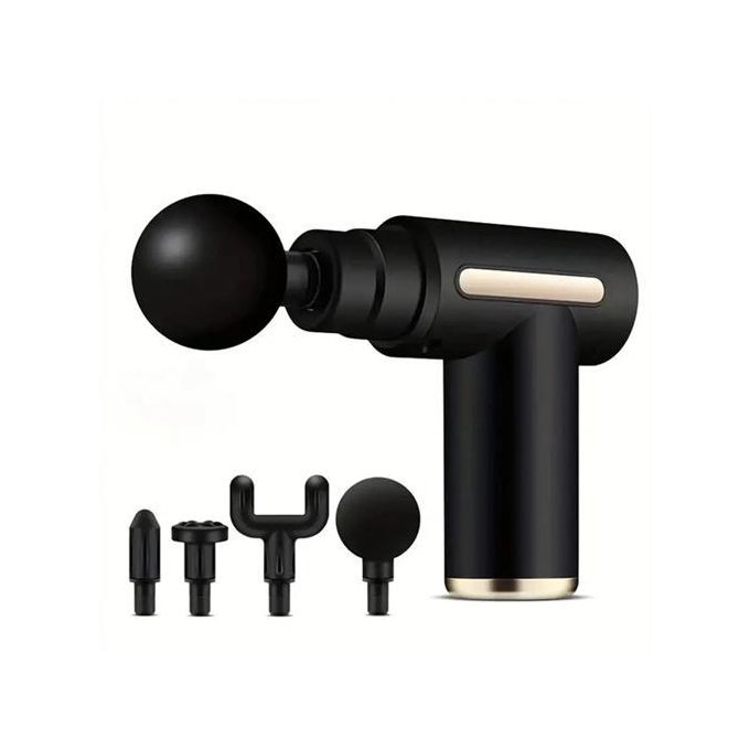 Handheld fascial Physiotherapy massage gun, equipped with 4 massage heads
