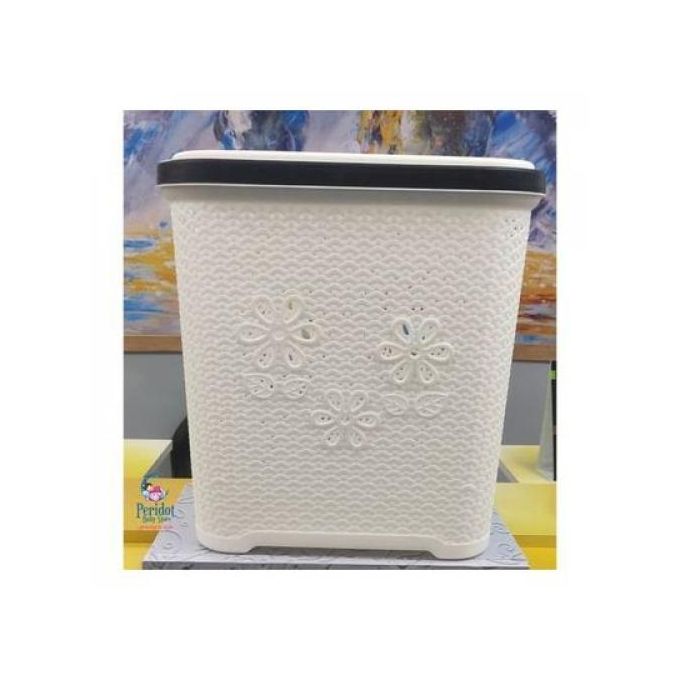 Plastic Laundry Basket With A Lid.