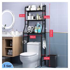 3-Tier Over-The-Toilet Storage Rack – Space-Saving Bathroom Organizer Shelf! 🧴🧻 Maximize your bathroom space with this modern multi-layer toilet rack, perfect for keeping your essentials neat,
