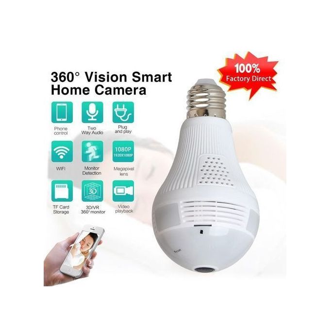 Nanny Camera - Wi-Fi Light Bulb - 360 Degrees