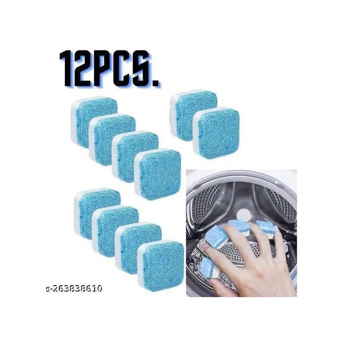 12pcs Powerful Washing Machine Cleaner Tablets – Deep Cleaning, Odor Removal, and Drum Decontamination for All Washer Types