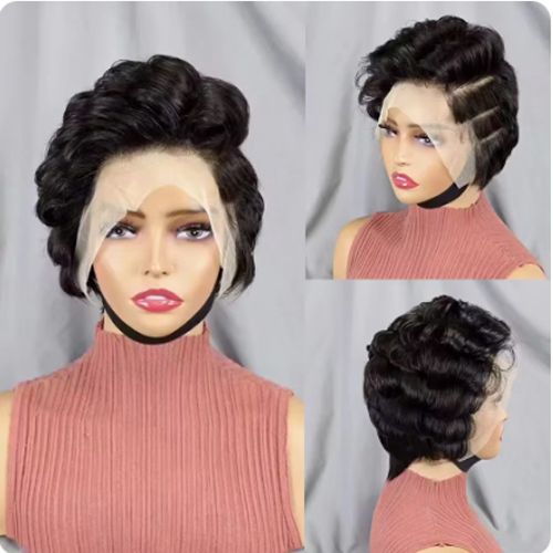 Cut Wig Short Curly Lace Front Human Hair Wigs For Black Women Raw Indian Water Wave 13x4 Transparent Lace Frontal Wigs